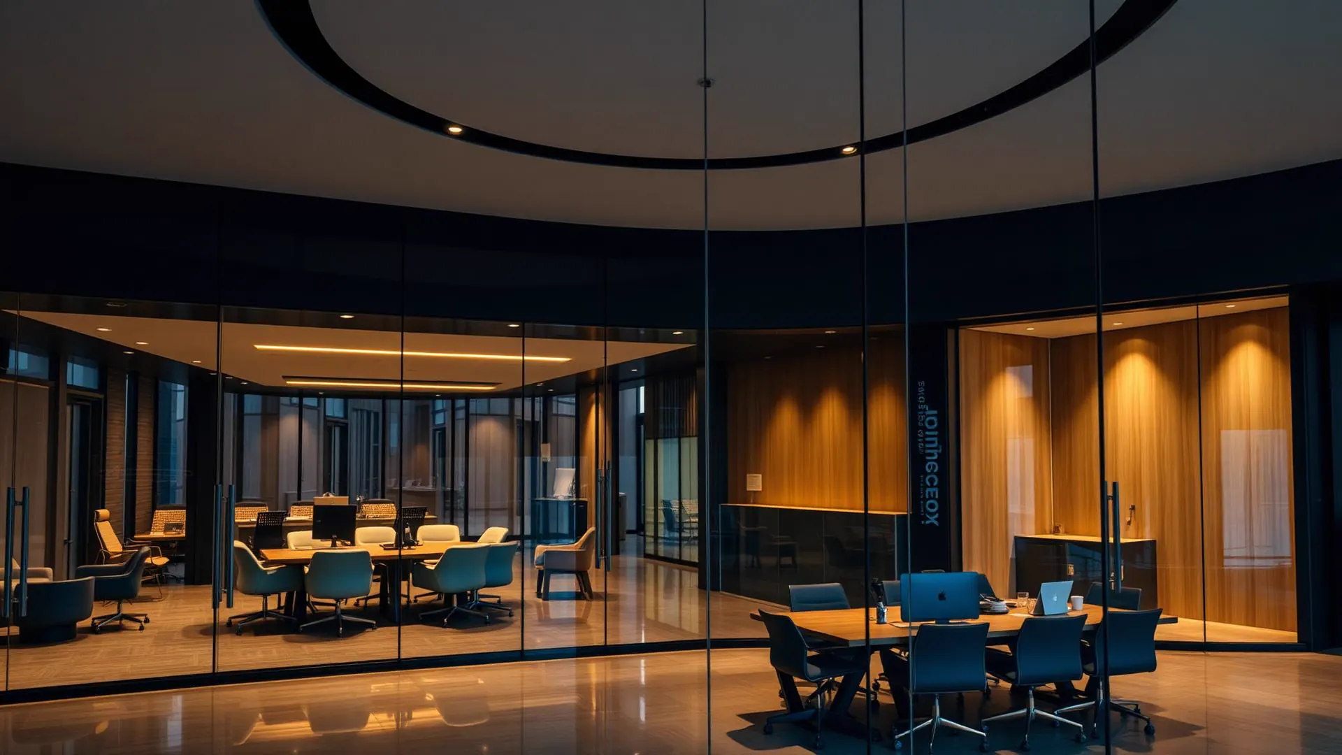Reception and engineering team meeting rooms at the S. R. Infrastructure corporate office