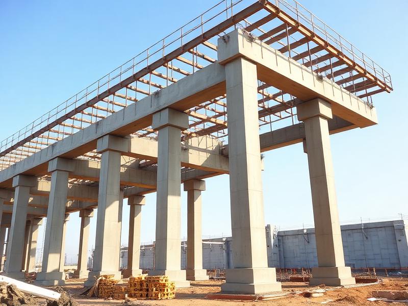 RCC columns and beams of a structural frame